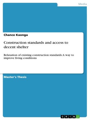 cover image of Construction standards and access to decent shelter